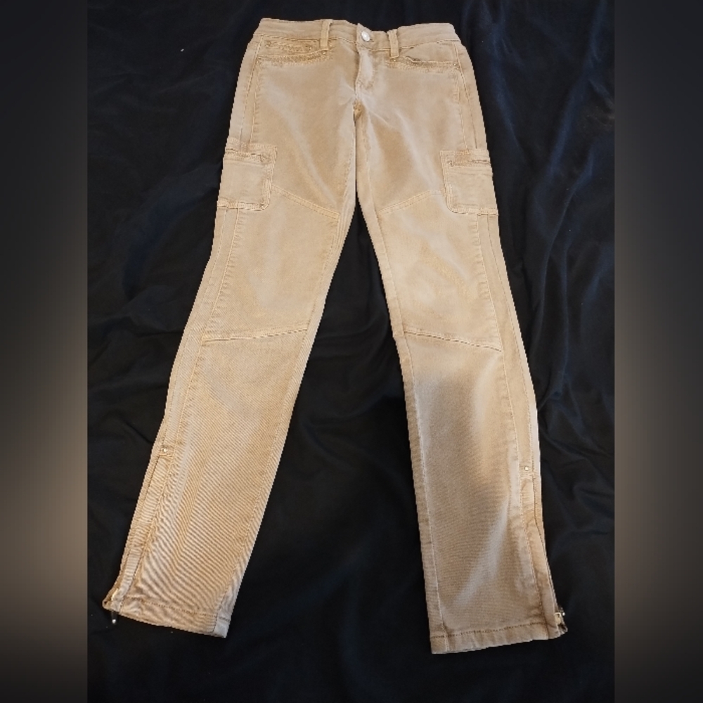White House Black Market Skinny Leg Khaki Pants Size 0 Regular Zip Ankle